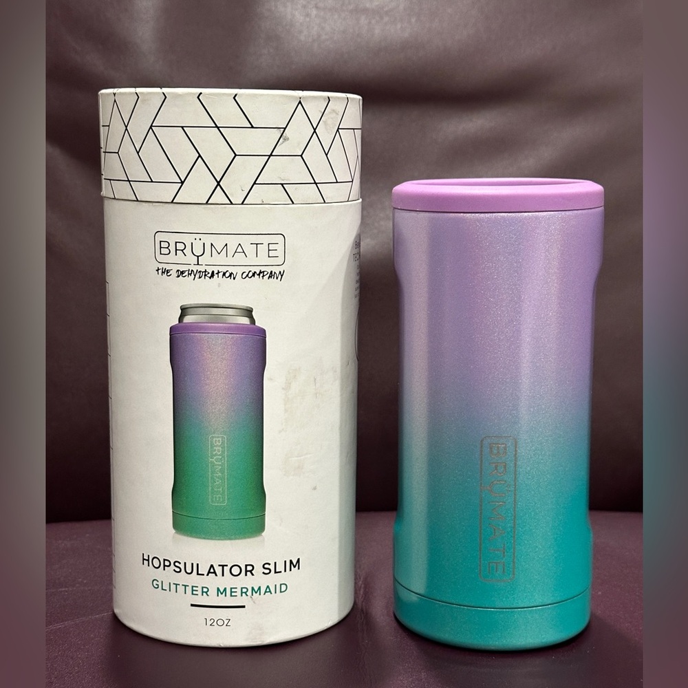 BrüMate Hopsulator Slim Glitter Mermaid Can Cooler 12oz